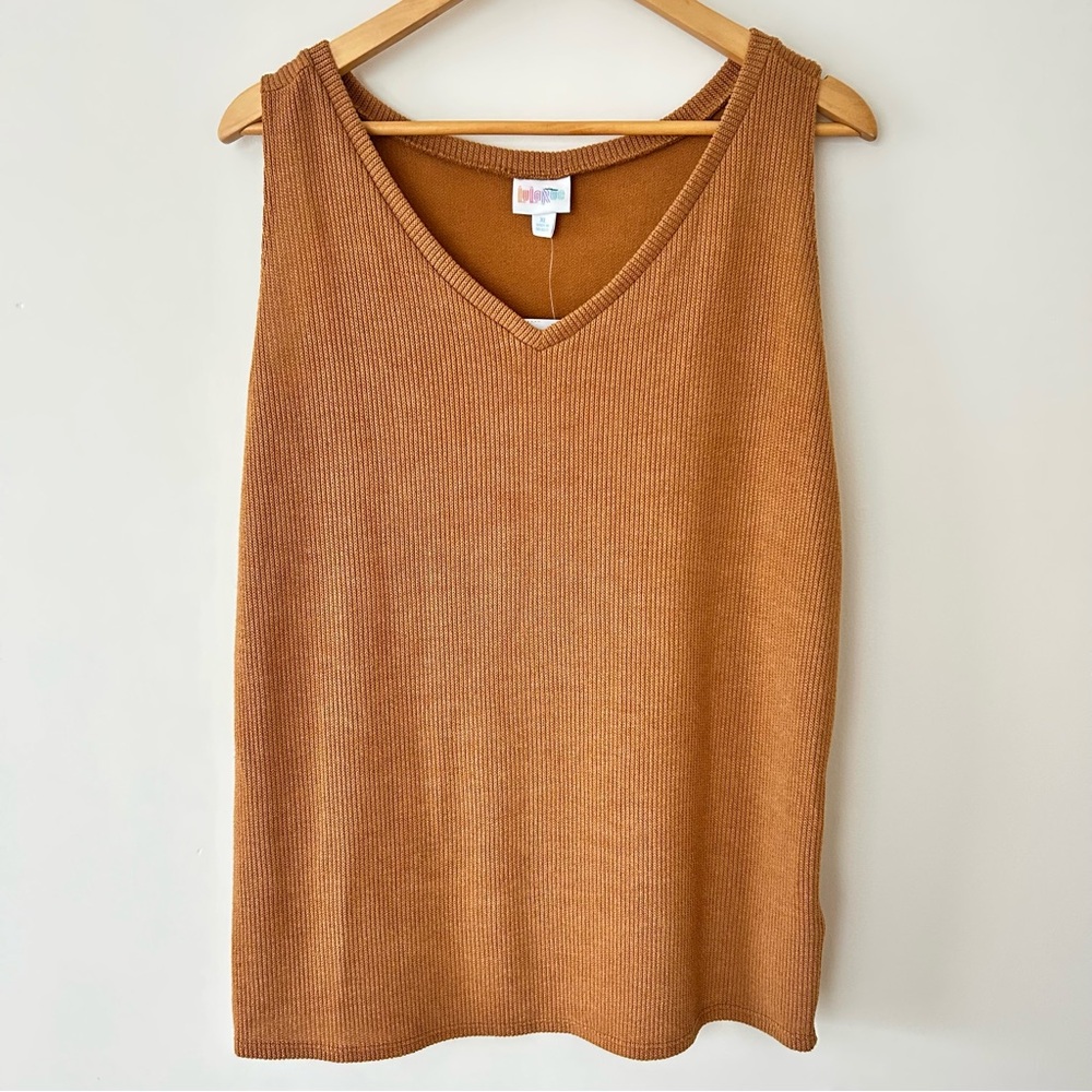 LuLaRoe Sleeveless Women’s Knit Top - XL Rust Orange
